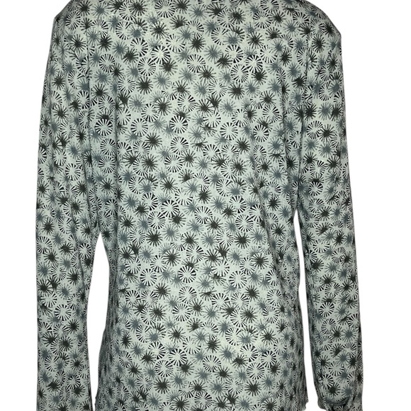 JJill Romantic patterned sage long sleeve blouse. Whimsical, mystical feminine. - Picture 3 of 7